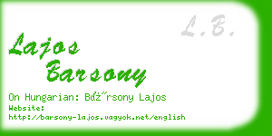 lajos barsony business card